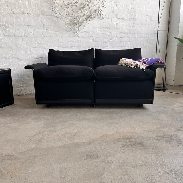 Vitsoe - Sesselprogramm 620 - Couch Zweisitzer - Schwarz - Dieter Rams - sehr guter gebrauchter Zustand