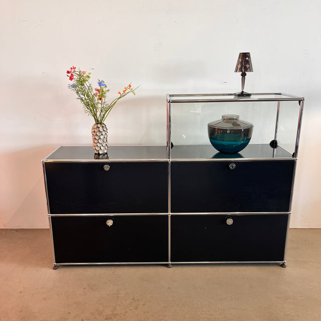 USM Haller - Sideboard - schwarz - Glas - gebrauchter Zustand