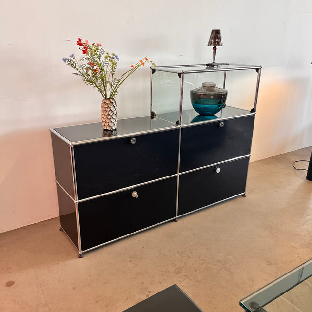 USM Haller - Sideboard - schwarz - Glas - gebrauchter Zustand