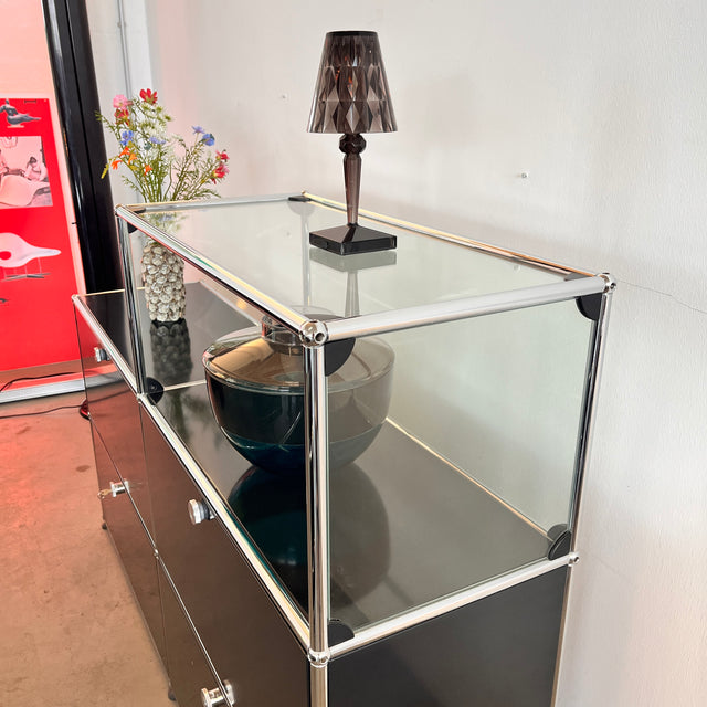 USM Haller - Sideboard - schwarz - Glas - gebrauchter Zustand