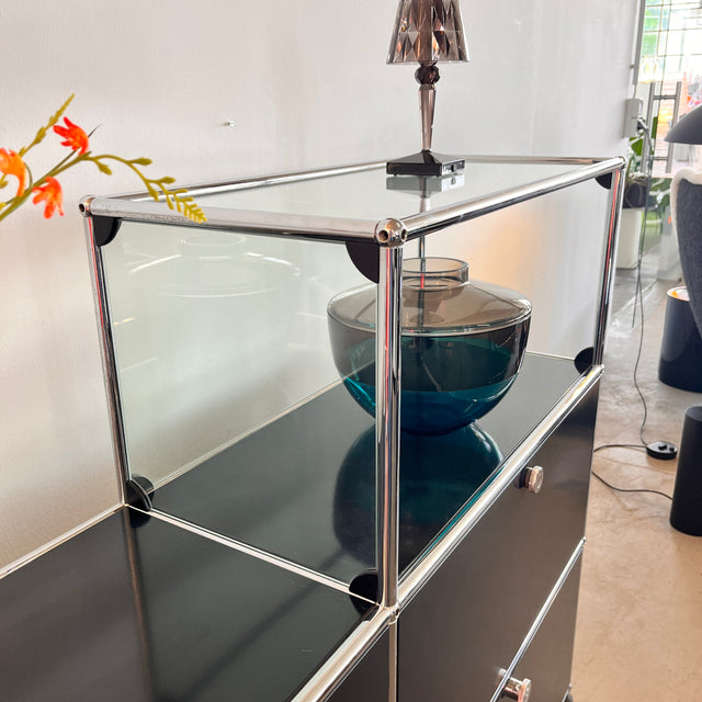 USM Haller - Sideboard - schwarz - Glas - gebrauchter Zustand