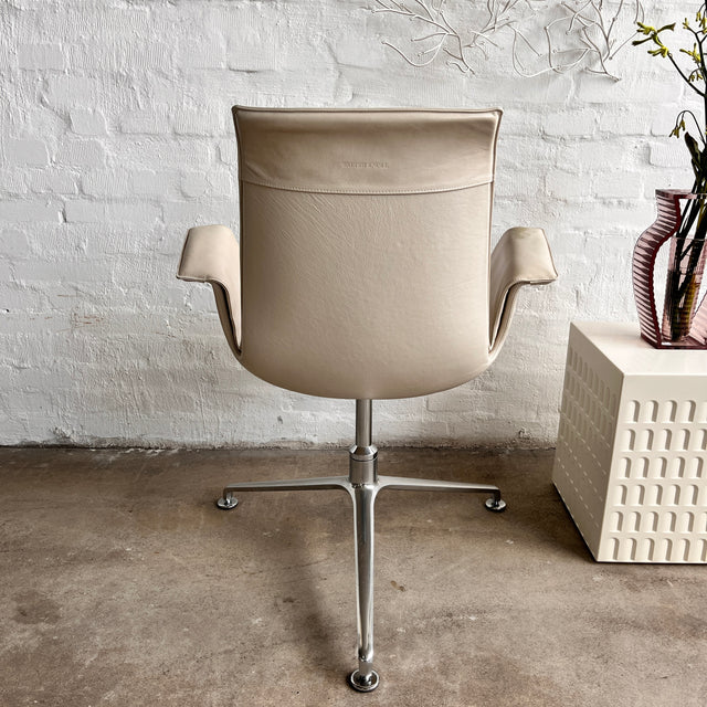 Walter Knoll - FK Schalensessel - Leder creme - Preben Fabricius & Jørgen Kastholm - guter gebrauchter Zustand