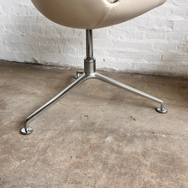 Walter Knoll - FK Schalensessel - Leder creme - Preben Fabricius & Jørgen Kastholm - guter gebrauchter Zustand