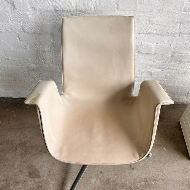 Walter Knoll - FK Schalensessel - Leder creme - Preben Fabricius & Jørgen Kastholm - guter gebrauchter Zustand