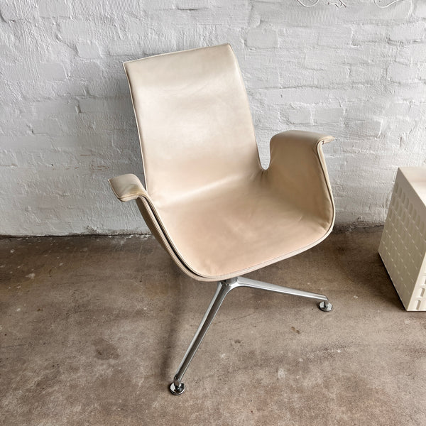 Walter Knoll - FK Schalensessel - Leder creme - Preben Fabricius & Jørgen Kastholm - guter gebrauchter Zustand