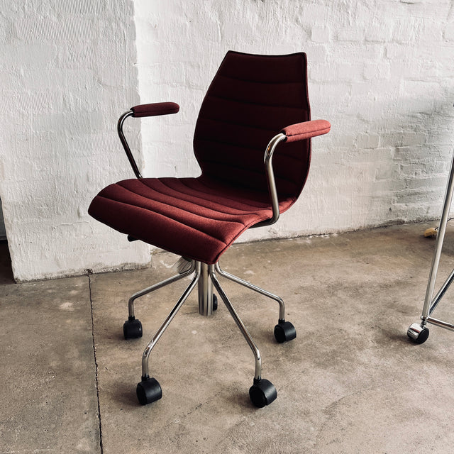 Kartell - Schreibtischstuhl - Maui Soft - weinrot - Vico Magistretti - NEU
