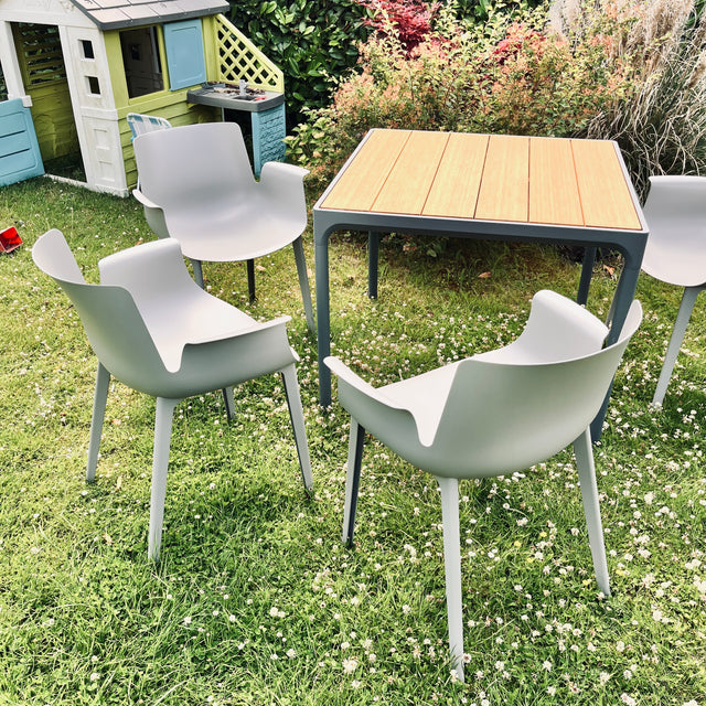 Kartell - Armlehnstuhl - Piuma - grau - Piero Lissoni - Outdoor - NEU