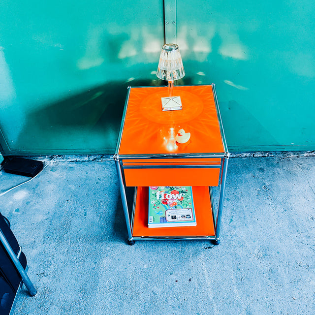 USM Haller - Nachttisch/Druckertisch - orange - gebrauchter TOP Zustand