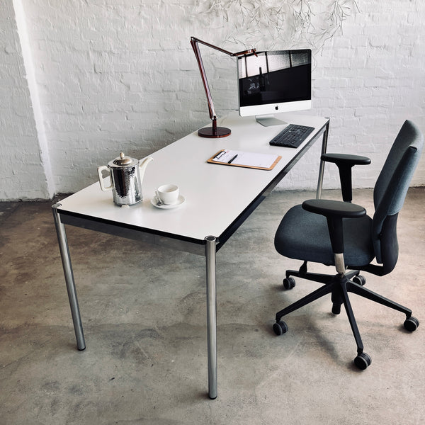 USM Haller - Tisch - perlgrau alumatt - 197 x 72 cm - guter gebrauchter Zustand