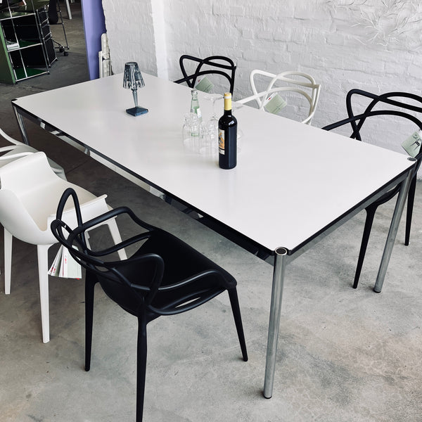 USM Haller - Tisch - perlgrau alumatt - 204 x 89 cm - guter gebrauchter Zustand