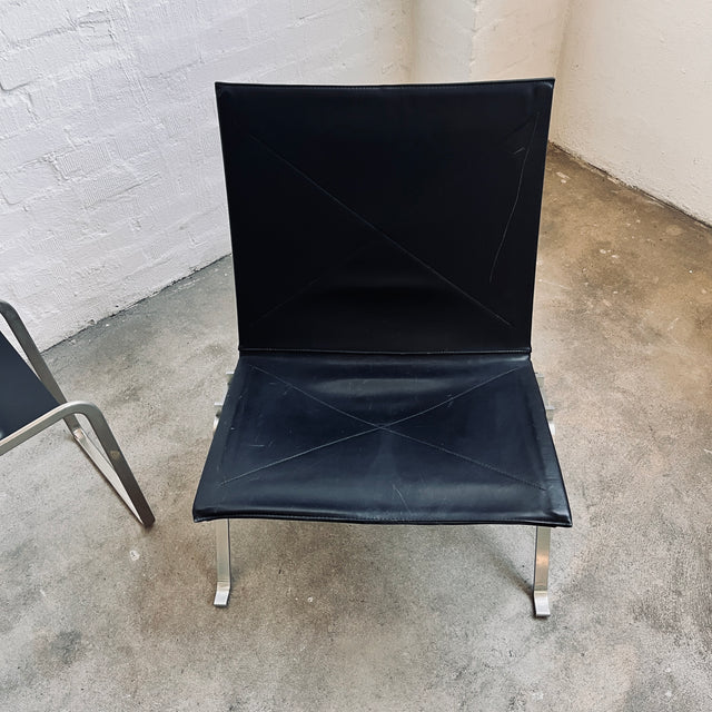 Fritz Hansen - PK22 Lounge Stuhl - Leder schwarz - Poul Kjærholm - guter gebrauchter Zustand