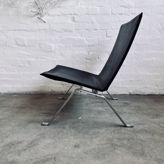 Fritz Hansen - PK22 Lounge Stuhl - Leder schwarz - Poul Kjærholm - guter gebrauchter Zustand