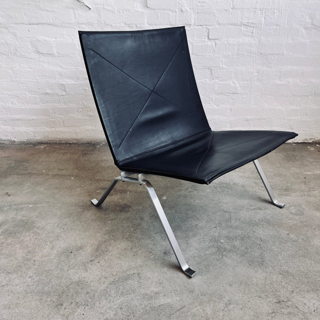 Fritz Hansen - PK22 Lounge Stuhl - Leder schwarz - Poul Kjærholm - guter gebrauchter Zustand