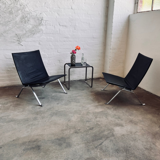 Fritz Hansen - PK22 Lounge Stuhl - Leder schwarz - Poul Kjærholm - guter gebrauchter Zustand