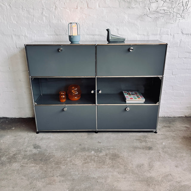 USM Haller - Highboard - Mittelgrau/Glas - gebrauchter TOP Zustand