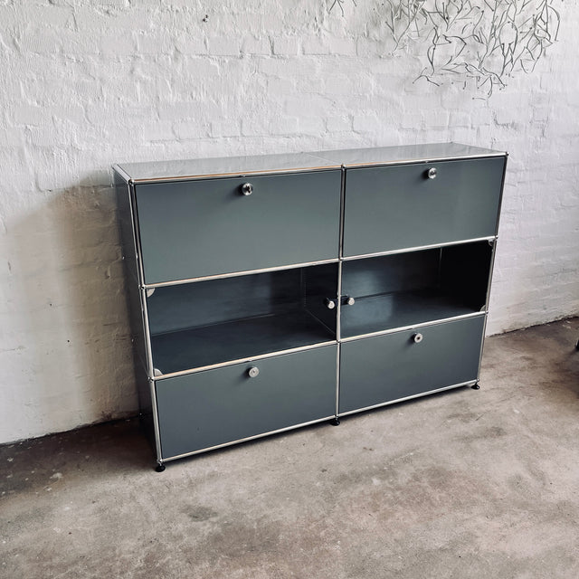 USM Haller - Highboard - Mittelgrau/Glas - gebrauchter TOP Zustand