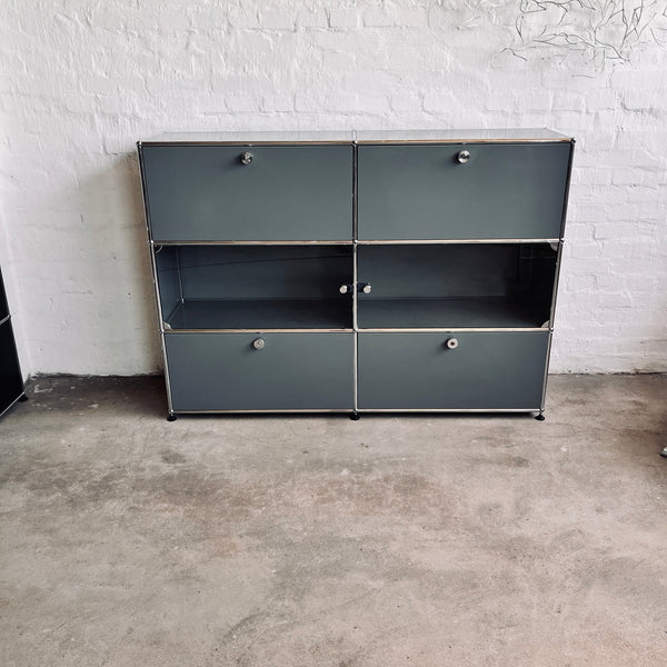 USM Haller - Highboard - Mittelgrau/Glas - gebrauchter TOP Zustand