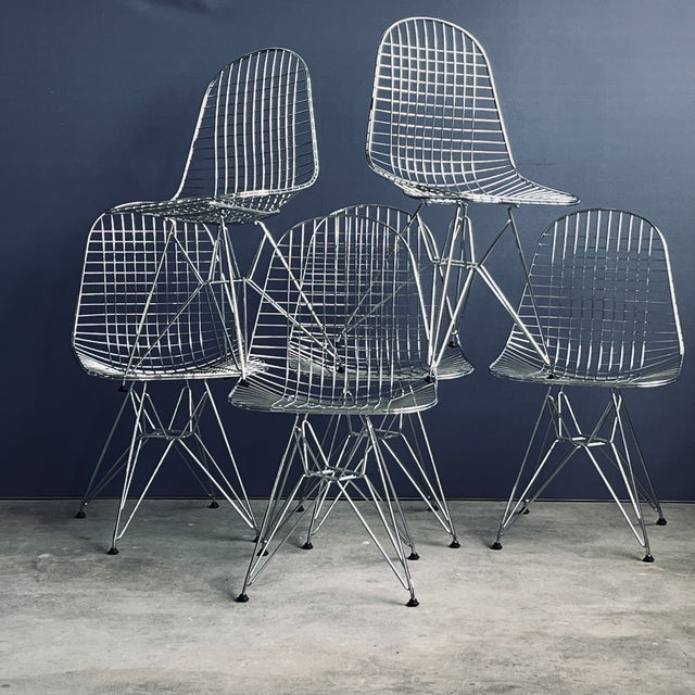 6er Set - Vitra - Wire Chair DKR - Stuhl - verchromt - gebrauchter TOP Zustand