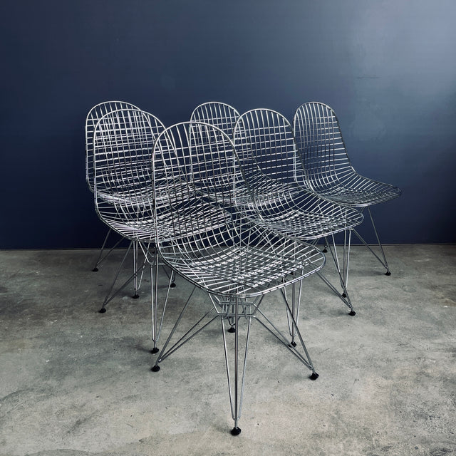 6er Set - Vitra - Wire Chair DKR - Stuhl - verchromt - gebrauchter TOP Zustand