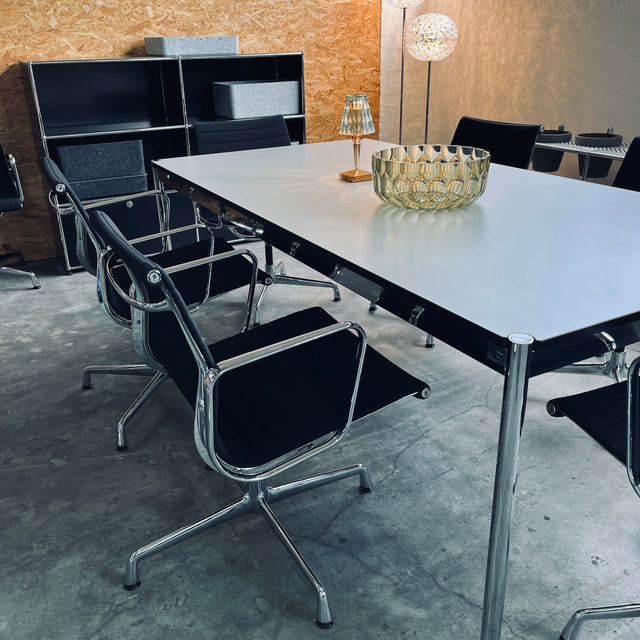 Vitra - EA 108 Alu Chair - Konferenzstuhl/Besucherstuhl - schwarz - Charles & Ray Eames - sehr guter gebrauchter Zustand