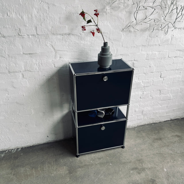 USM Haller - Highboard 1x3 - 2 Klappen - stahlblau - guter gebrauchter Zustand