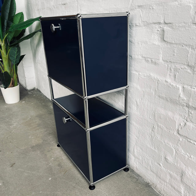 USM Haller - Highboard 1x3 - 2 Klappen - stahlblau - guter gebrauchter Zustand
