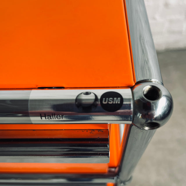 USM Haller - Rollcontainer - 3 Schubladen - orange - gebrauchte TOP Qualität