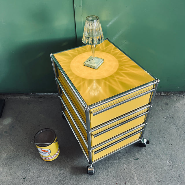 USM Haller - Rollcontainer - 3 Schubladen - gelb - gebrauchte TOP Qualität