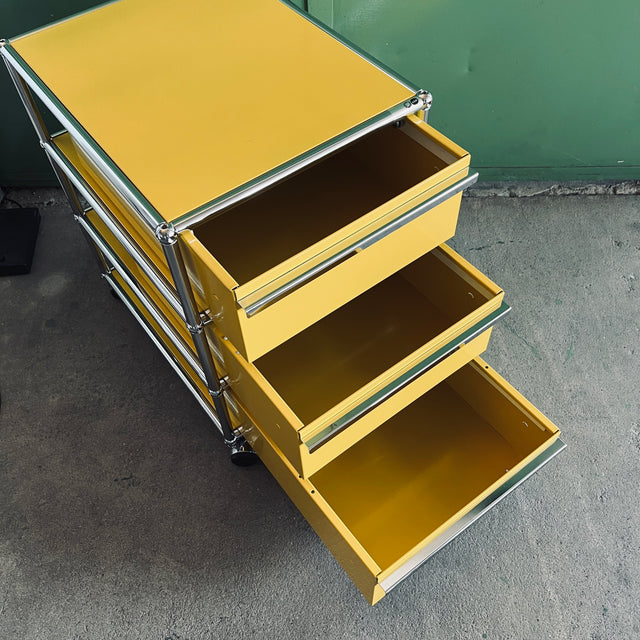 USM Haller - Rollcontainer - 3 Schubladen - gelb - gebrauchte TOP Qualität