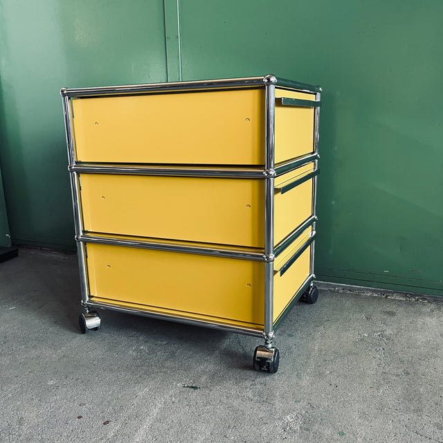 USM Haller - Rollcontainer - 3 Schubladen - gelb - gebrauchte TOP Qualität