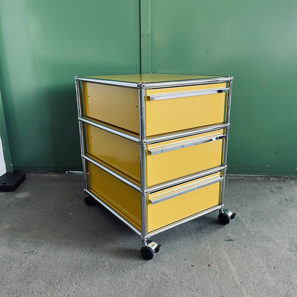 USM Haller - Rollcontainer - 3 Schubladen - gelb - gebrauchte TOP Qualität