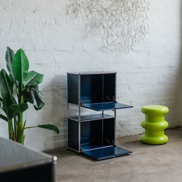USM Haller - Highboard 1x3 - 2 Klappen - stahlblau - guter gebrauchter Zustand
