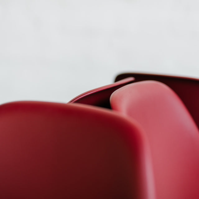 4er Set - Vitra - Eames Plastic Side Chair DSR - Stuhl - oxidrot - Charles & Ray Eames - sehr guter gebrauchter Zustand