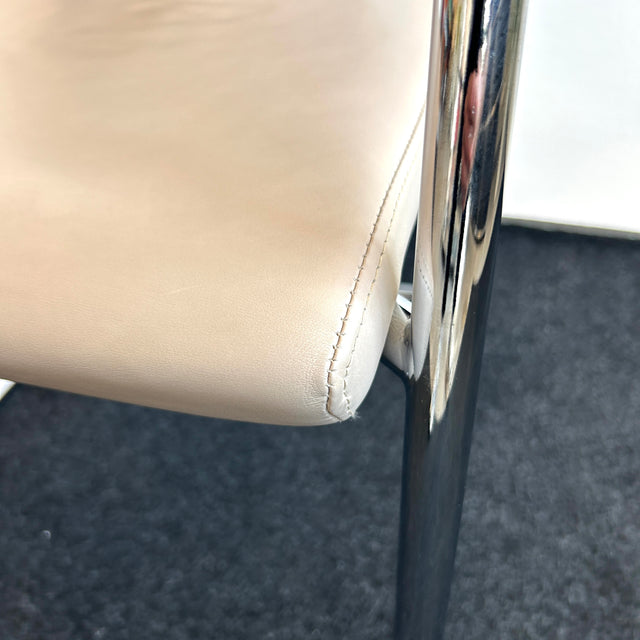 Thonet - Freischwinger - Konferenzstuhl- Leder beige/Netzgewebe - TOP Zustand!