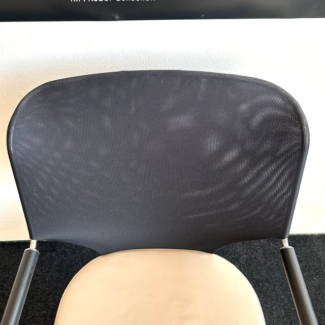 Thonet - Freischwinger - Konferenzstuhl- Leder beige/Netzgewebe - TOP Zustand!