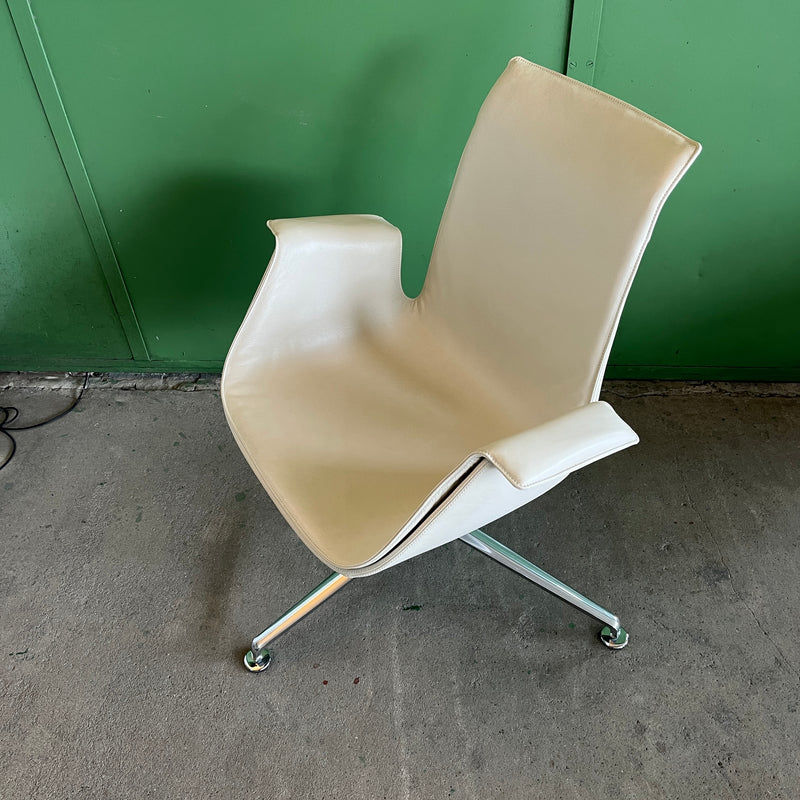 Walter Knoll - FK Schalensessel - Leder hell - Preben Fabricius & Jørgen Kastholm - gebrauchte Designermöbel