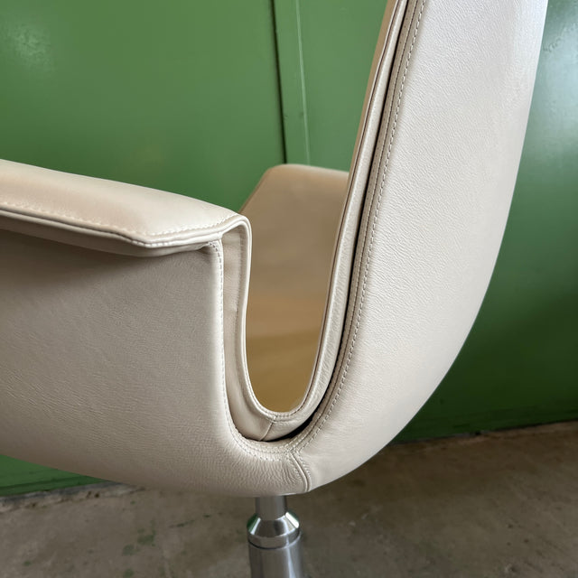 Walter Knoll - FK Schalensessel - Leder hell - Preben Fabricius & Jørgen Kastholm - gebrauchte Designermöbel