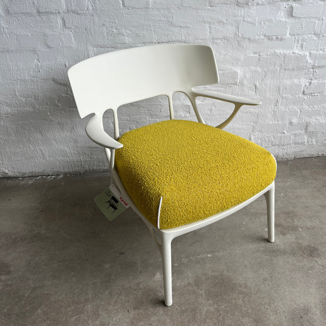 Kartell - Sessel A.i. lounge bouclé - Stoff gelb - Philippe Starck - NEU