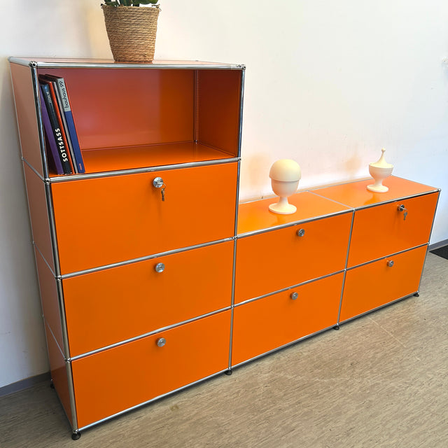 USM Haller - Regal - 8 Fächer - Klapptüren - Orange - TOP Zustand!