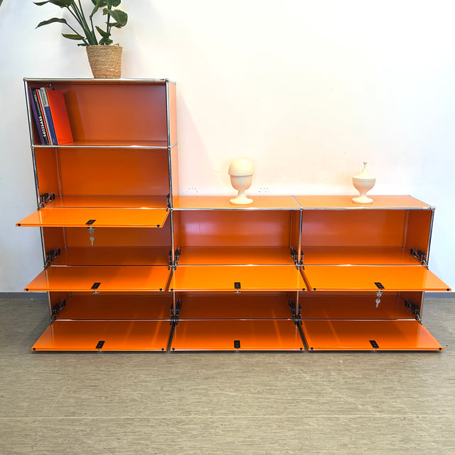 USM Haller - Regal - 8 Fächer - Klapptüren - Orange - TOP Zustand!