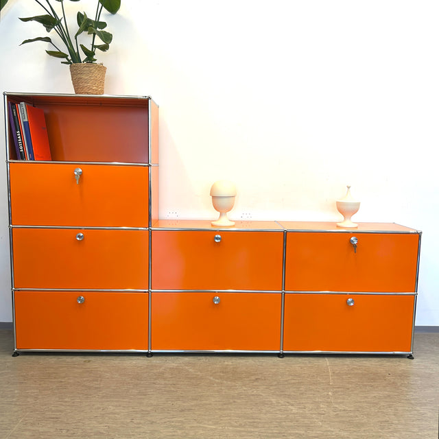 USM Haller - Regal - 8 Fächer - Klapptüren - Orange - TOP Zustand!