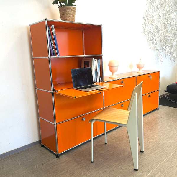 USM Haller - Schrank - 8 Fächer - Klapptüren - Orange - gebrauchter TOP Zustand!