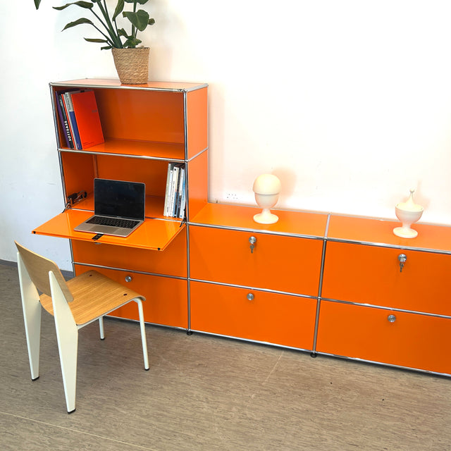 USM Haller - Regal - 8 Fächer - Klapptüren - Orange - TOP Zustand!