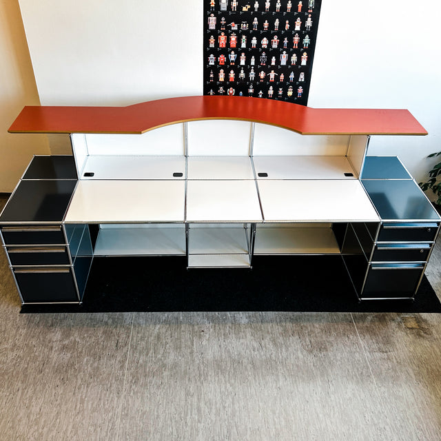 USM Haller - Theke - Arbeitsplatz - Anthrazitgrau/Weiß/Rot - TOP Zustand!