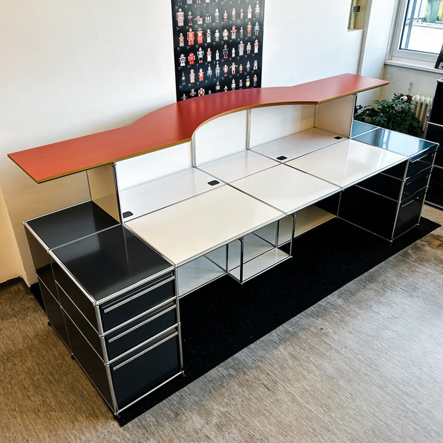 USM Haller - Theke - Arbeitsplatz - Anthrazitgrau/Weiß/Rot - TOP Zustand!