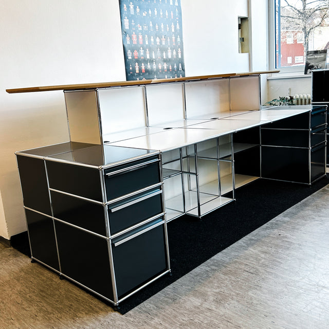 USM Haller - Theke - Arbeitsplatz - Anthrazitgrau/Weiß/Rot - TOP Zustand!