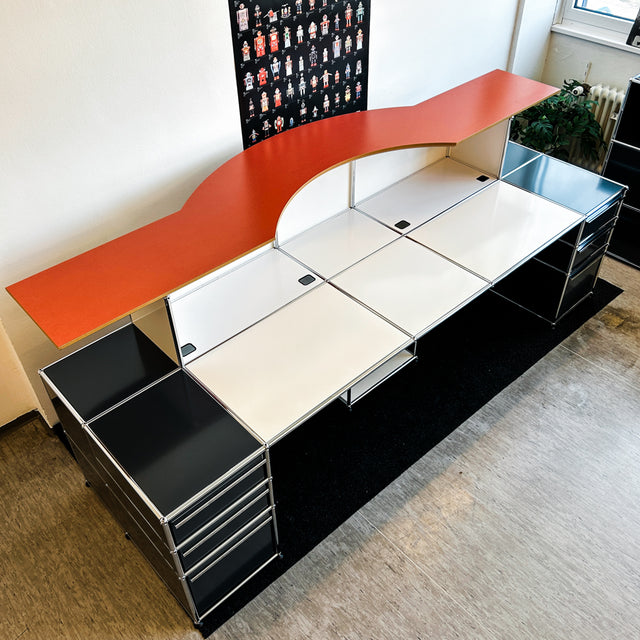 USM Haller - Theke - Arbeitsplatz - Anthrazitgrau/Weiß/Rot - TOP Zustand!