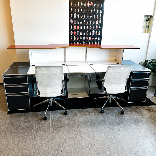 USM Haller - Theke - Arbeitsplatz - Anthrazitgrau/Weiß/Rot - TOP Zustand!