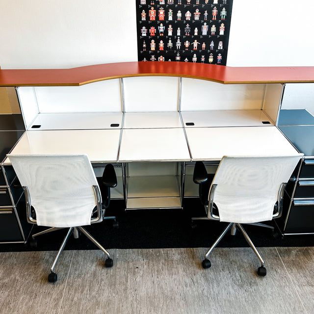 USM Haller - Theke - Arbeitsplatz - Anthrazitgrau/Weiß/Rot - TOP Zustand!