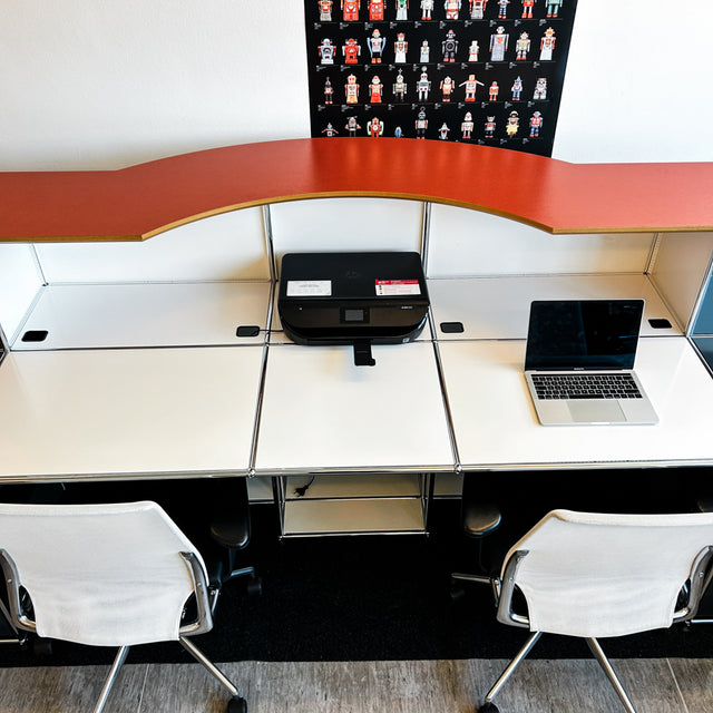 USM Haller - Theke - Arbeitsplatz - Anthrazitgrau/Weiß/Rot - TOP Zustand!